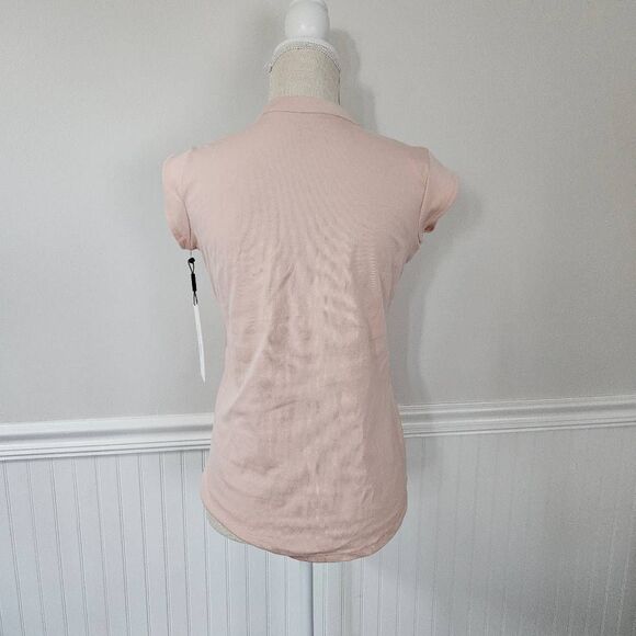 Calvin Klein Modern Essentials Cap Sleeve Henley Top in Light Pink Size XS - Picture 3 of 7